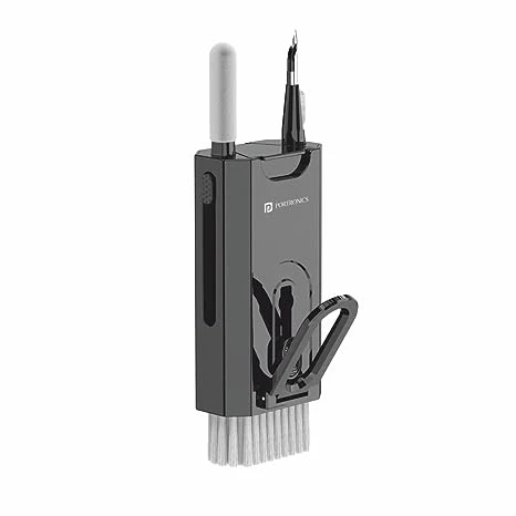 Portronics Clean M Multifunctional Cleaning Kit Refillable Lotion Portable & Pocket-Friendly Black