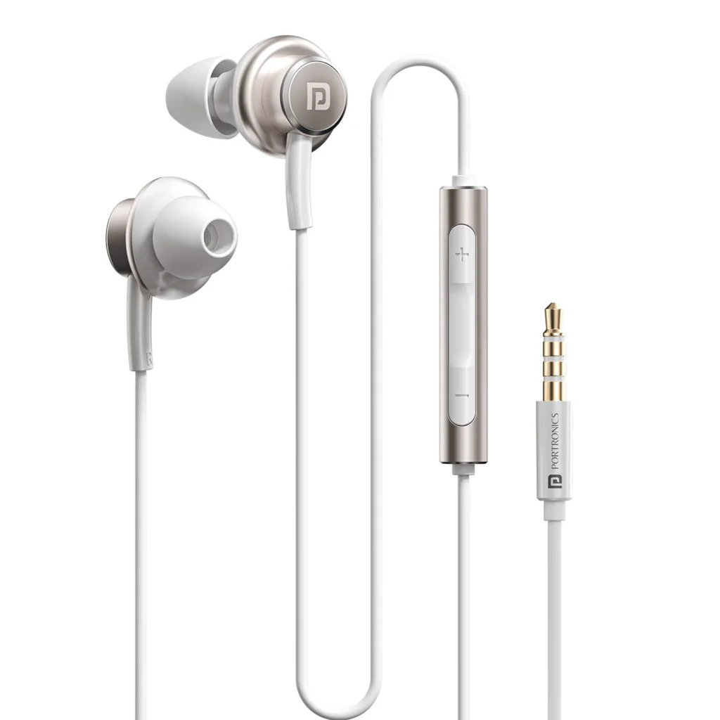 Portronics Conch Sigma A Wired Earphones | 14.2mm Dynamic Driver | In-Line Mic | 3.5mm AUX