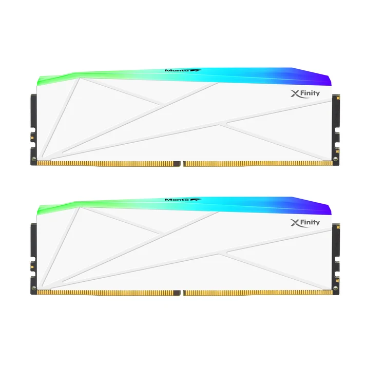 V-COLOR Manta XFinity RGB DDR5 64GB (32GB×2) 6000MHz High-Performance Desktop Memory White
