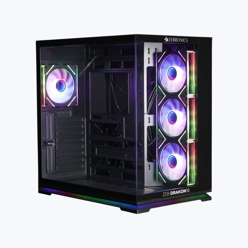ZEBRONICS Zeb-Drakon 10 Premium Gaming Cabinet Black