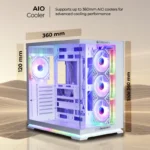 ZEBRONICS Zeb-Drakon 10 Premium Gaming Cabinet White