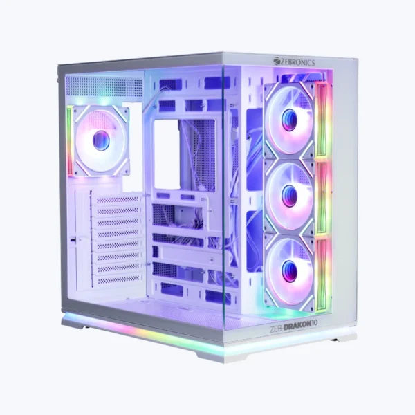 ZEBRONICS Zeb-Drakon 10 Premium Gaming Cabinet White