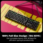 ZEBRONICS Zeb Max Ninja 100 – Premium USB Gaming Keyboard Black