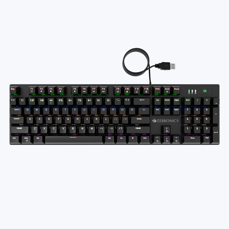 ZEBRONICS Zeb Max Ninja 100 – Premium USB Gaming Keyboard Black