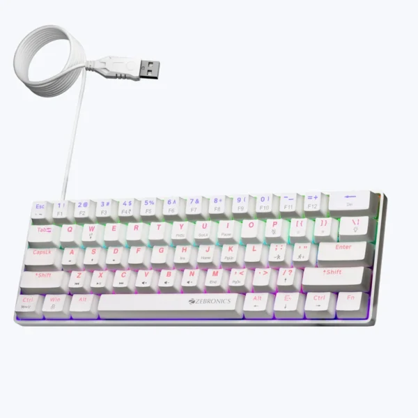 ZEBRONICS ZEB MAX NINJA 61 – High-Performance Mechanical USB Keyboard White ZEBRONICS ZEB MAX NINJA 61 – High-Performance Mechanical USB Keyboard White
