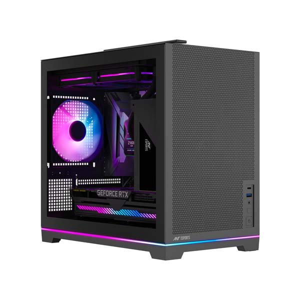 Ant Esports Box C Air V2 Mini-Tower M-ATX Gaming Cabinet – Black