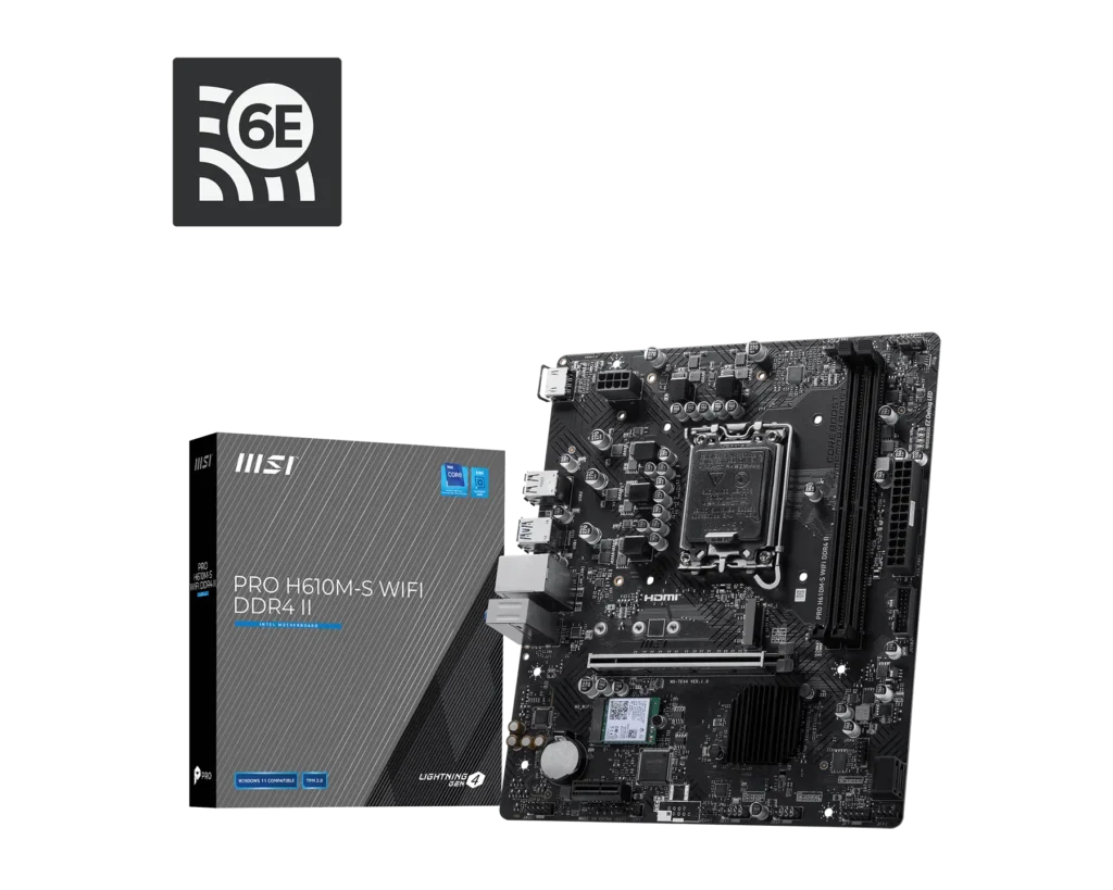 MSI PRO H610M-S WIFI DDR4 II Intel LGA1700 Micro-ATX Motherboard