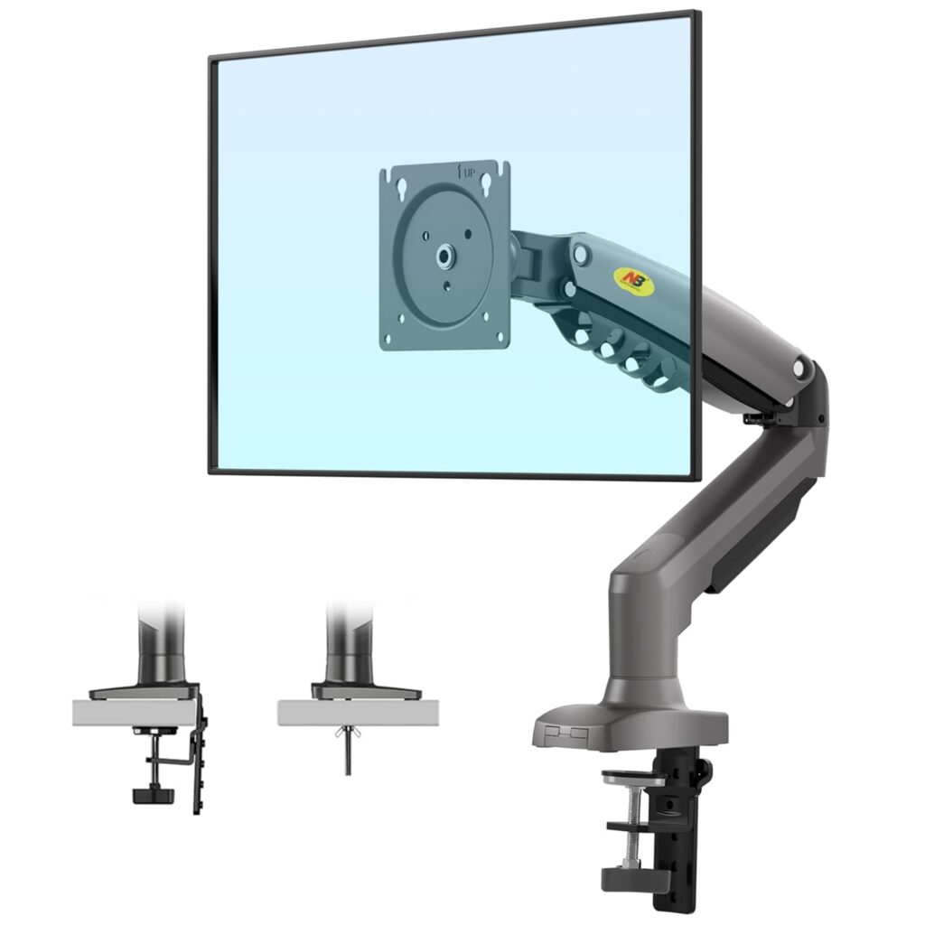 North Bayou F80 Full-Motion Monitor Desk Mount Stand – Adjustable Monitor Arm