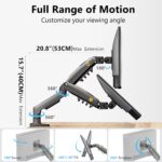North Bayou F80 Full-Motion Monitor Desk Mount Stand – Adjustable Monitor Arm