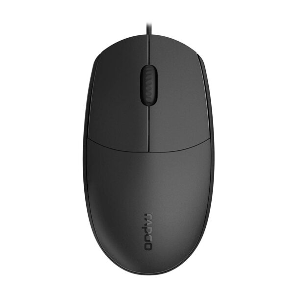 RAPOO N100 Wired USB Mouse – Reliable & Comfortable Optical Mouse Black