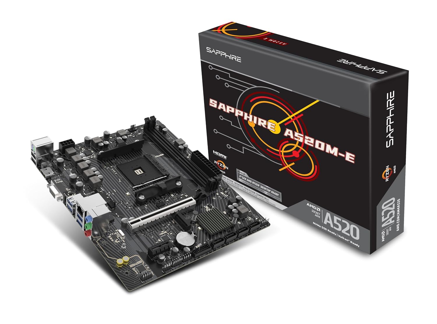 Sapphire A520M-E AMD A520 Chipset Micro-ATX Motherboard Sapphire A520M-E AMD A520 Chipset Micro-ATX Motherboard