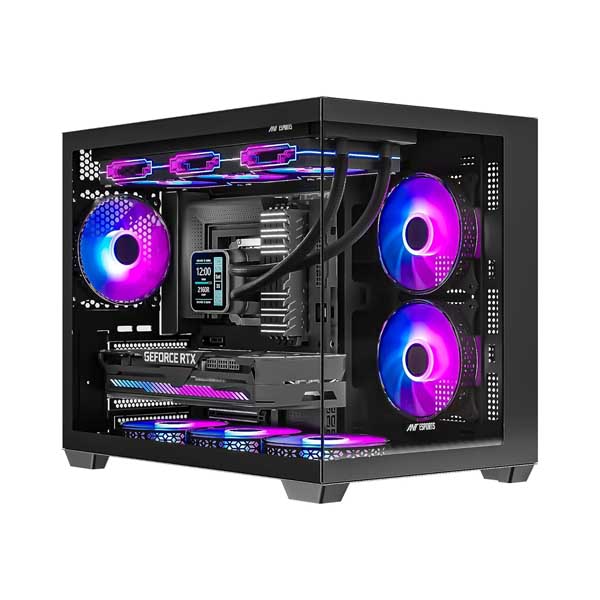 Ant Esports Crystal X6 Mini Micro-ATX Mid-Tower Gaming Cabinet Black