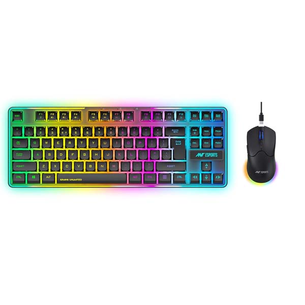 Ant Esports KM730 Pro Gaming Wireless TKL Keyboard Mouse Combo Black
