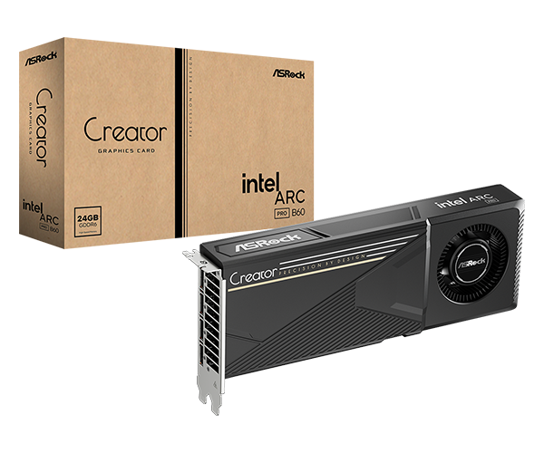 ASRock Intel Arc Pro B60 Creator 24GB GDDR6 Professional Graphics Card
