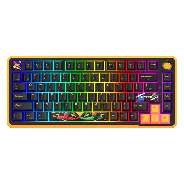 Cosmic Byte Arcturus 75 Tri-Mode Wireless Mechanical Gaming Keyboard | 75% Layout, Gasket Mount & Hot-Swappable Switches – Black Amber
