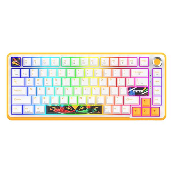 Cosmic Byte Arcturus 75 Tri-Mode Wireless Mechanical Gaming Keyboard | 75% Layout, Gasket Mount & Hot-Swappable Switches – White Amber