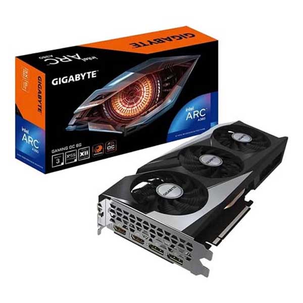 Gigabyte Intel Arc A380 GAMING OC 6G 6GB GDDR6 Overclocked Gaming Graphics Card