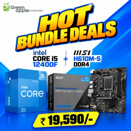 GREEN APPLE COMPUNET Processor Motherboard Bundle – Intel Core i5 12400F + Msi H610M-S DDR4