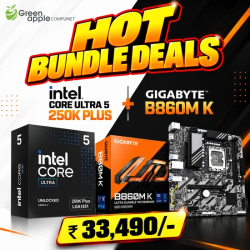 GREEN APPLE COMPUNET Processor Motherboard Bundle – Intel Core Ultra 5 250K PLUS + Gigabyte B860M K