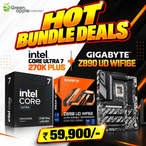 GREEN APPLE COMPUNET Processor Motherboard Bundle – Intel Core Ultra 7 270K PLUS + Gigabyte Z890 UD WIFI6E