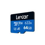 Lexar 64GB High-Performance 633x BLUE Series microSDXC UHS-I Memory Card – 100MB/s, Class 10, U3, V30, A1