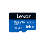 Lexar 64GB High-Performance 633x BLUE Series microSDXC UHS-I Memory Card – 100MB/s, Class 10, U3, V30, A1