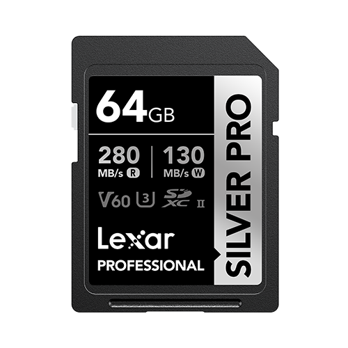 Lexar Professional SILVER PRO 64GB SDXC UHS-II Memory Card | LSDSIPR064G-BNNNG