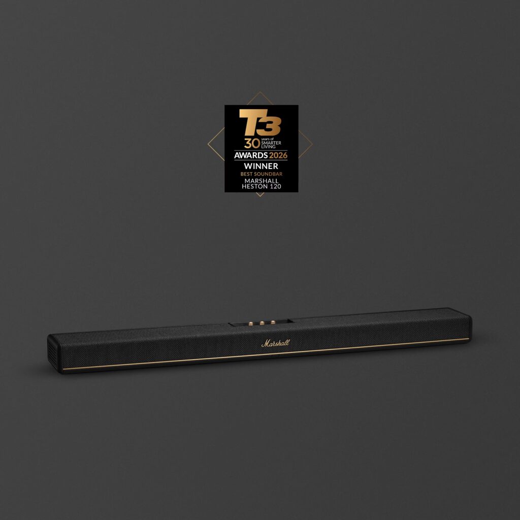 Marshall Heston 120 Dolby Atmos Soundbar Immersive Surround Sound Home Theatre Speaker Black