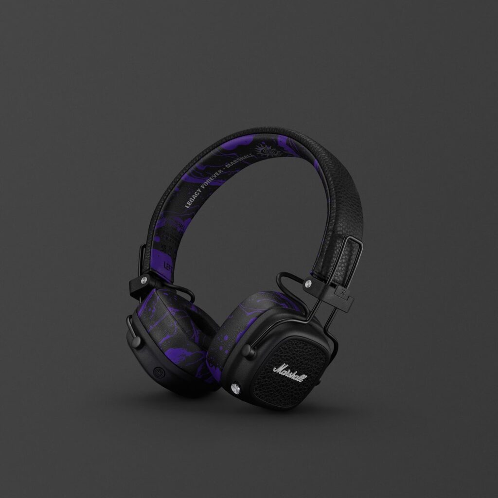 Marshall Major V Hendrik Edition Wireless Bluetooth On-Ear Headphones Purple and Black