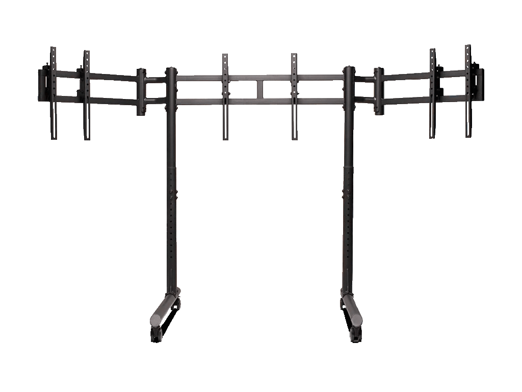 Next Level NLR-R011 Round Tube Freestanding Triple Monitor Stand