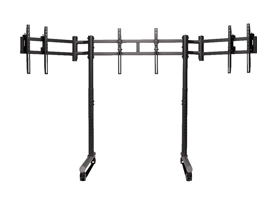 Next Level NLR-R011 Round Tube Freestanding Triple Monitor Stand Next Level NLR-R011 Round Tube Freestanding Triple Monitor Stand