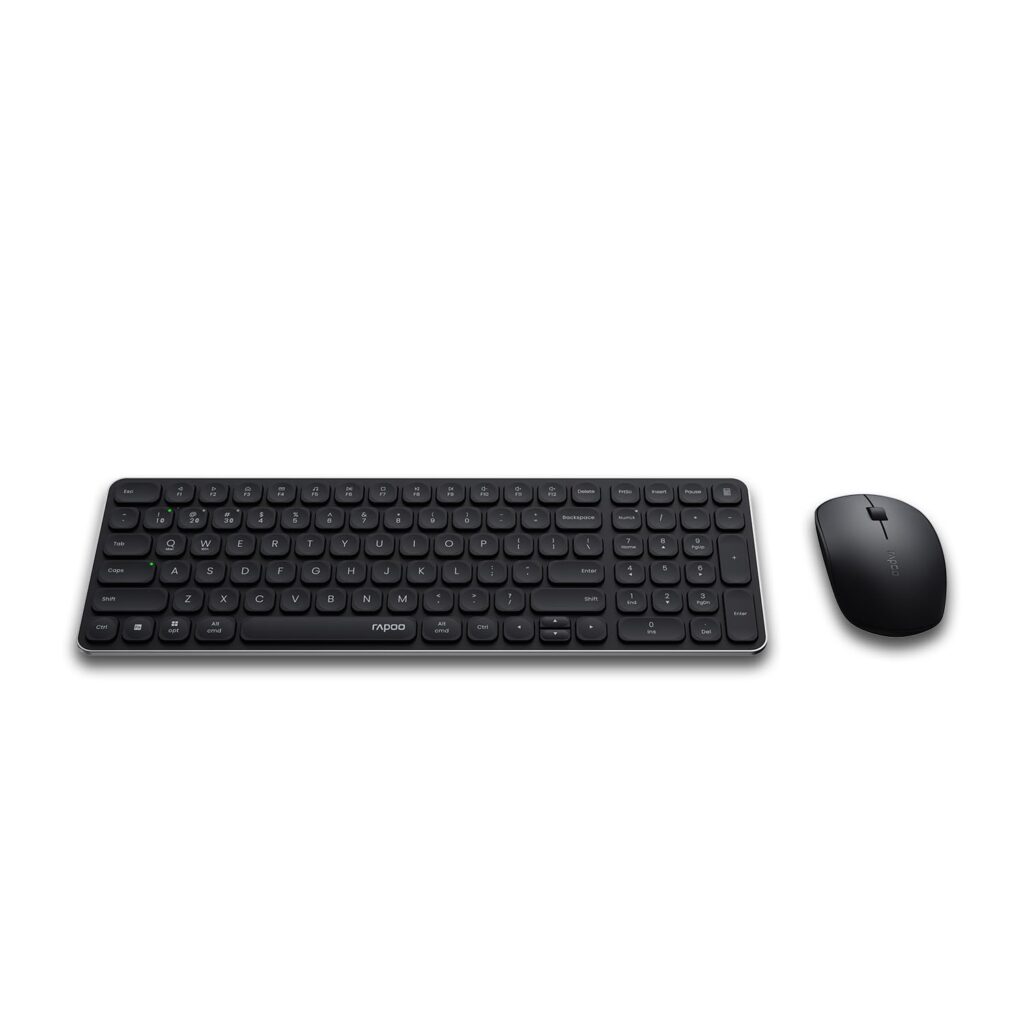 Rapoo 9320M Wireless Multi-Mode Keyboard & Optical Mouse Combo Black